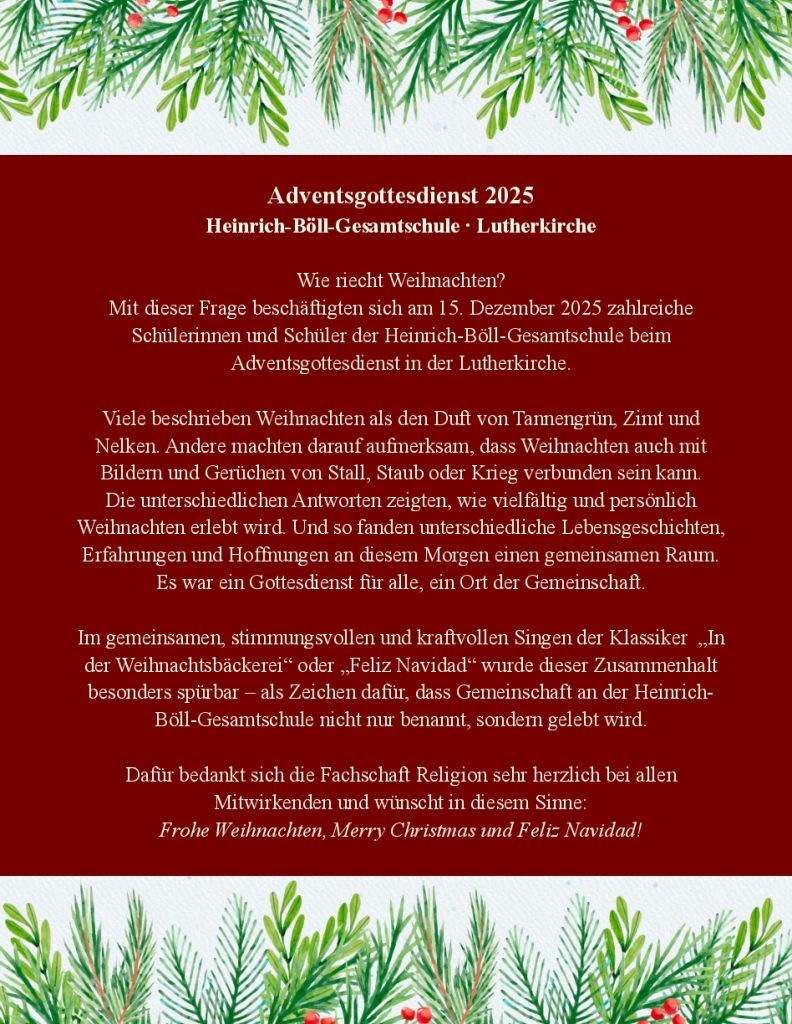 reflexion und dank